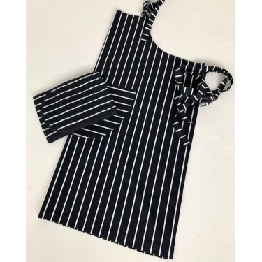 Ριγέ Ολόσωμη Ποδιά Μπούστου Stripes 60x90cm Μπούστο Μπλε