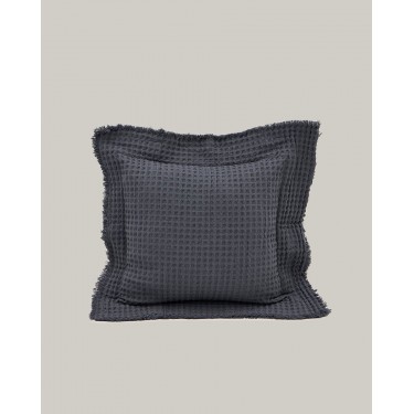 3D Βαμβακερή Πικέ Oxford Μαξιλαροθήκη Pereira σε 8 Αποχρώσεις 45x45 5cm Γκρι Σκούρο