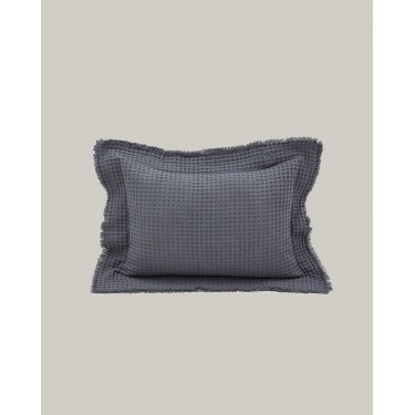 3D Βαμβακερή Πικέ Oxford Μαξιλαροθήκη Pereira σε 8 Αποχρώσεις 50x70 5cm Γκρι Σκούρο