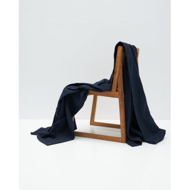 3D Καλοκαιρινή Βαμβακερή Πικέ Κουβέρτα Ριχτάρι Pereira σε 8 Αποχρώσεις Super Υπέρδιπλη (260x280cm) Μπλε Navy