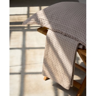 3D Καλοκαιρινή Βαμβακερή Πικέ Κουβέρτα Ριχτάρι Pereira σε 8 Αποχρώσεις Υπέρδιπλη (230x260cm) Γκρι - Μπεζ