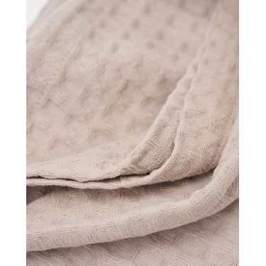 3D Καλοκαιρινή Βαμβακερή Πικέ Κουβέρτα Ριχτάρι Pereira σε 8 Αποχρώσεις Super Υπέρδιπλη (260x280cm) Γκρι - Μπεζ