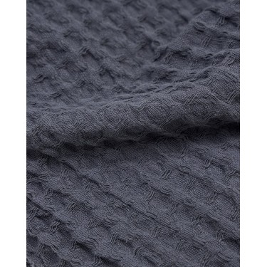 3D Καλοκαιρινή Βαμβακερή Πικέ Κουβέρτα Ριχτάρι Pereira σε 8 Αποχρώσεις Super Υπέρδιπλη (260x280cm) Γκρι Σκούρο