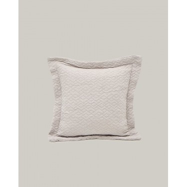 3D Ζακάρ Oxford Μαξιλαροθήκη Γεωμετρικό Pattern Augerinos σε 6 Αποχρώσεις 45x45 5cm Γκρι - Μπεζ