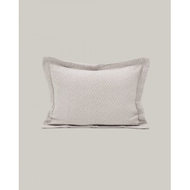 3D Ζακάρ Oxford Μαξιλαροθήκη Γεωμετρικό Pattern Augerinos σε 6 Αποχρώσεις 50x70 5cm Γκρι - Μπεζ