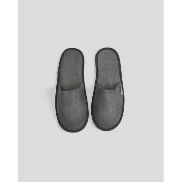 Πετσετέ Γκρι Κλειστές Λεπτές Παντόφλες Slipper One Size Γκρι