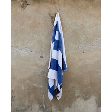 Βαμβακερή Βελουτέ Ζακάρ Πετσέτα Μπάνιου Jia 90x165cm Μπλε