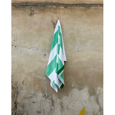 Βαμβακερή Βελουτέ Ζακάρ Πετσέτα Μπάνιου Jia 90x165cm Πράσινο