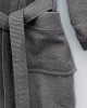 Unisex Βαμβακερό Πετσετέ Μονόχρωμο Μπουρνούζι με Πλισέ Γιακά & Κουκούλα Rease X Large Ανθρακί