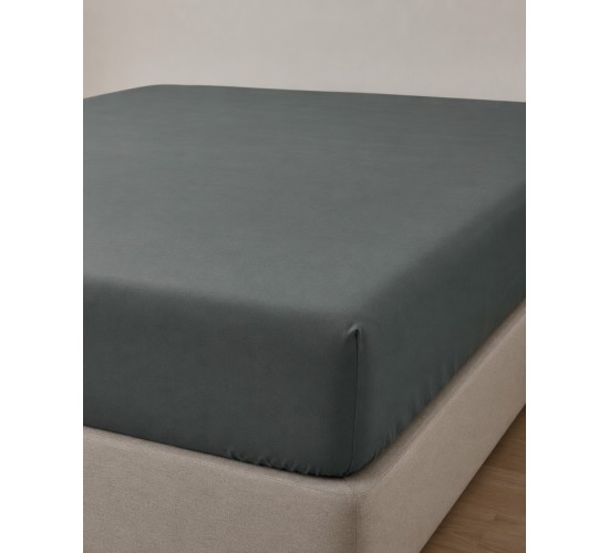 Microsilk Μονόχρωμο Σεντόνι με Λάστιχο Oscar 6 Αποχρώσεις Διπλή (140x200 40cm) Ανθρακί