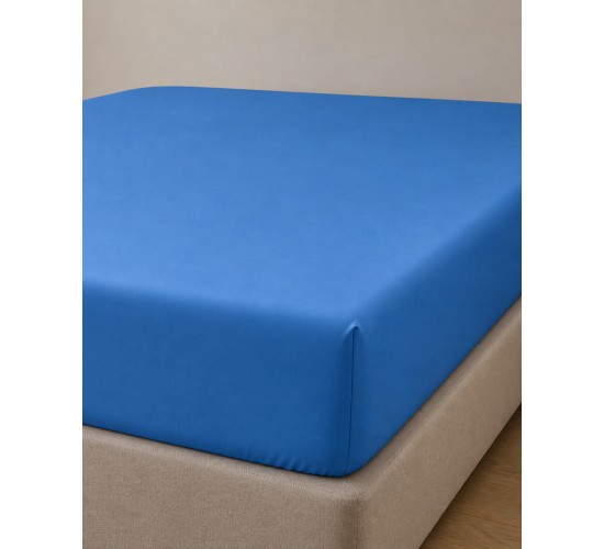 Microsilk Μονόχρωμο Σεντόνι με Λάστιχο Oscar 6 Αποχρώσεις Μονή (100x200 40cm) Μπλε