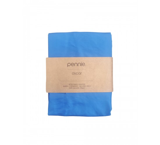 Microsilk Μονόχρωμο Σεντόνι με Λάστιχο Oscar 6 Αποχρώσεις Υπέρδιπλη (160x200 40cm) Μπλε