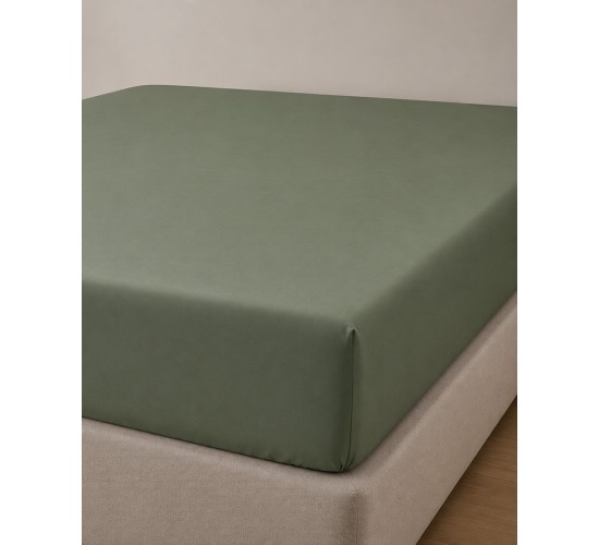 Microsilk Μονόχρωμο Σεντόνι με Λάστιχο Oscar 6 Αποχρώσεις Μονή (100x200 40cm) Χακί