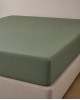 Microsilk Μονόχρωμο Σεντόνι με Λάστιχο Oscar 6 Αποχρώσεις Μονή (100x200 40cm) Χακί