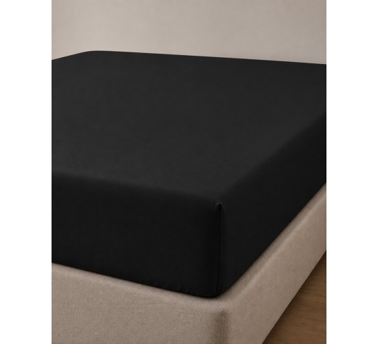 Microsilk Μονόχρωμο Σεντόνι με Λάστιχο Oscar 6 Αποχρώσεις Μονή (100x200 40cm) Μαύρο