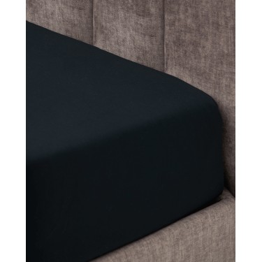 Microsilk Μονόχρωμο Σεντόνι με Λάστιχο Oscar 6 Αποχρώσεις Υπέρδιπλη (160x200 40cm) Μαύρο