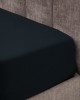 Microsilk Μονόχρωμο Σεντόνι με Λάστιχο Oscar 6 Αποχρώσεις Υπέρδιπλη (160x200 40cm) Μαύρο