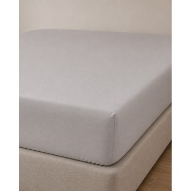 Microsilk Μονόχρωμο Σεντόνι με Λάστιχο Oscar 6 Αποχρώσεις Μονή (100x200 40cm) Γκρι - Μπεζ