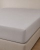 Microsilk Μονόχρωμο Σεντόνι με Λάστιχο Oscar 6 Αποχρώσεις Διπλή (140x200 40cm) Γκρι - Μπεζ