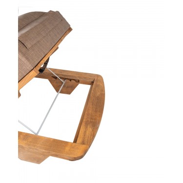 Ξύλινη Ξαπλώστρα με Οβάλ Προφίλ και Μαξιλάρι Pacho 95x215x22cm