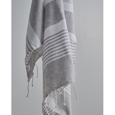 Παρεό με Λευκές Ρίγες & Κρόσσι Amaya 90x170cm Παρεό | 90x170cm