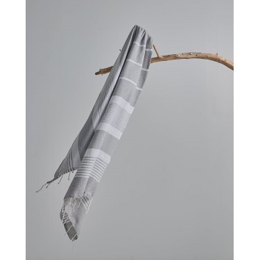 Παρεό με Λευκές Ρίγες & Κρόσσι Amaya 90x170cm Παρεό | 90x170cm