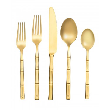 Ανοξείδωτο Κουτάλι Σούπας Λαβή Σχέδιο Bamboo Cami Χρυσό