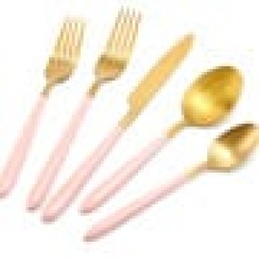 Ανοξείδωτο Πιρούνι Γλυκού Ματ Υφή Demy Ροζ