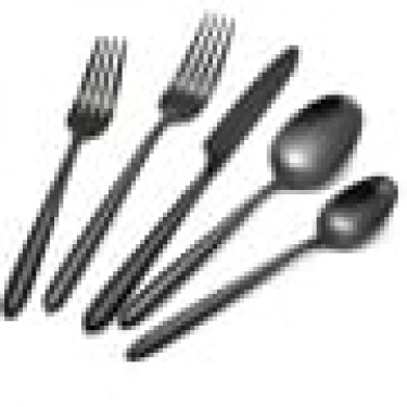 Ανοξείδωτο Κουτάλι Γλυκού Ματ Υφή Demy Μαύρο