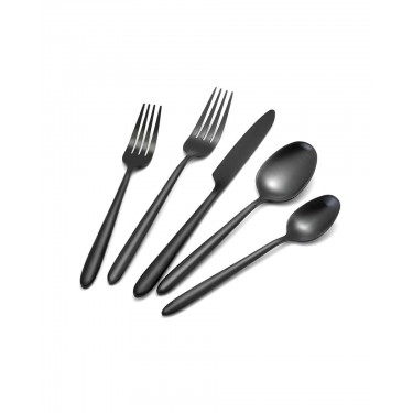 Ανοξείδωτο Κουτάλι Γλυκού Ματ Υφή Demy Μαύρο