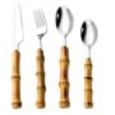 Ανοξείδωτο Μαχαίρι Φαγητού Λαβή από Bamboo Polly Ασημί