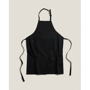 Βαμβακερή Μονόχρωμη Ποδιά Chef Ryan 60x85cm Μπούστο Μαύρο