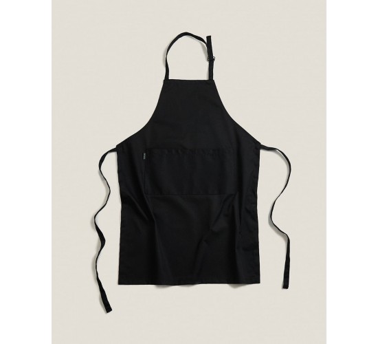 Βαμβακερή Μονόχρωμη Ποδιά Chef Ryan 60x85cm Μπούστο Μαύρο