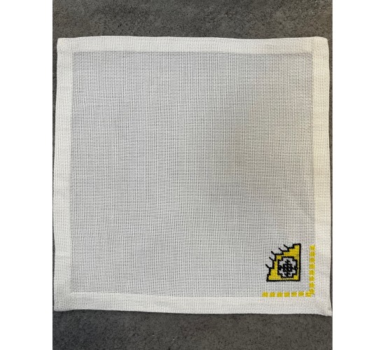 Διακοσμητικό Πετσετάκι Εταμίν Γλυκού με Κέντημα Goblen 23x23cm Εκρού