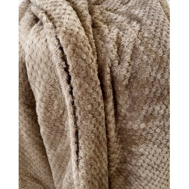 Βελουτέ Κουβέρτα Ανάγλυφη Coral Fleece Minthi 150x210cm Μονή (150x210cm) Μπεζ Σκούρο