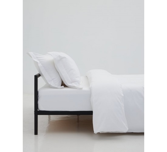 Ξενοδοχειακό Βαμβακοσατέν Σεντόνι με Λάστιχο Mansion Super Υπέρδιπλη Άσπρο