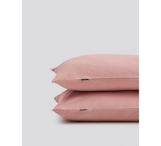 Ζεύγος Μαξιλαροθήκες Stonewashed Luxury 50x70cm 50x70cm Πούδρα