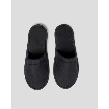 Πετσετέ Μαύρες Κλειστές Παντόφλες Slipper One Size Μαύρο