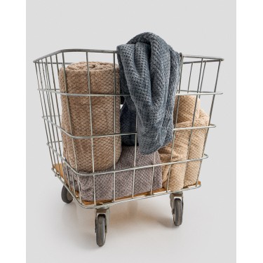 Βελουτέ Κουβέρτα Ανάγλυφη Coral Fleece Minthi 150x210cm Υπέρδιπλη (200x230cm) Γκρι - Μπεζ