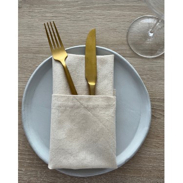 Natural Organic Πετσέτα Φαγητού Catering Γαλλική Γωνία Elsa Panama 48x48cm 48x48cm Natural