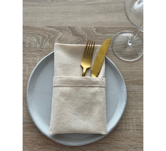 Natural Organic Πετσέτα Φαγητού Catering Γαλλική Γωνία & Αζούρ Elsa Panama 48x48cm 48x48cm Natural Natural Organic Πετσέτα Φαγητού Catering Γαλλική Γωνία & Αζούρ Elsa Panama 48x48cm 48x48cm Natural