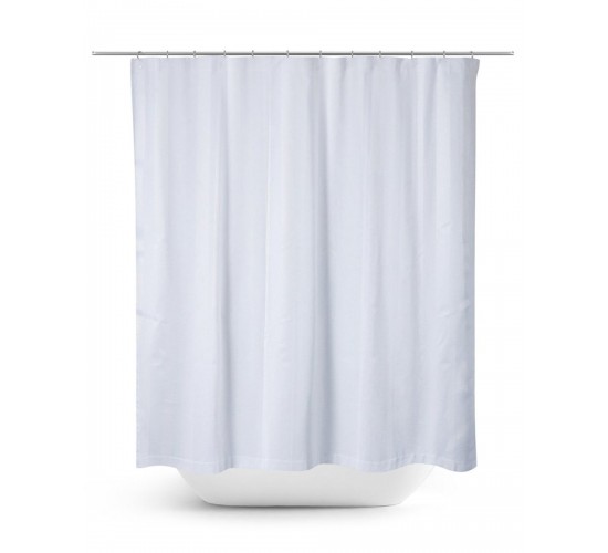 Αδιάβροχη Μονόχρωμη Κουρτίνα Μπάνιου Hydro 180x220cm Άσπρο