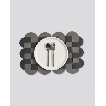 Δίχρωμο Πλεκτό Σουπλά από Δερματίνη Lorum Des.1 One Size (29x41cm) Ανθρακί