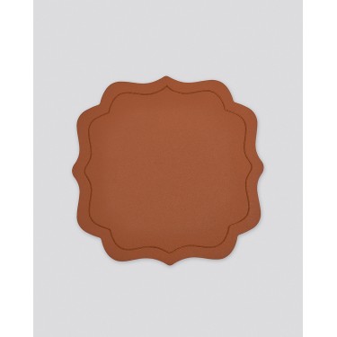 Μονόχρωμο Σουπλά από Δερματίνη Σχήμα Λουλούδι Lorum Des.4 One Size Rust