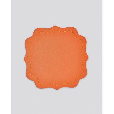 Μονόχρωμο Σουπλά από Δερματίνη Σχήμα Λουλούδι Lorum Des.4 One Size Πορτοκαλί