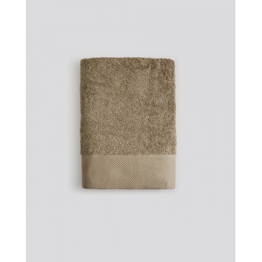 Βαμβακερή Πετσέτα με Φαρδιά Πικέ Φάσα Capital 700gsm Μπάνιου | 65x135cm Γκρι - Μπεζ