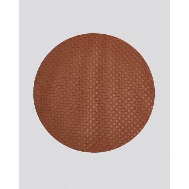 Δίχρωμο Στρογγυλό Πλεκτό Σουπλά από Δερματίνη Lorum Des.3 One Size (38cm) Καφέ