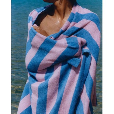 Βαμβακερή Ριγέ Πετσέτα Μπάνιου Akro 90x170cm Θαλάσσης | 90x170cm Μπλε