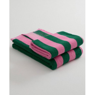 Βαμβακερή Ριγέ Πετσέτα Μπάνιου Akro 90x170cm Θαλάσσης | 90x170cm Φούξια