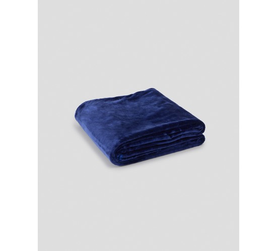 Βελουτέ Μονόχρωμη Κουβέρτα Voras Μονή (160x220cm) Μπλε Navy